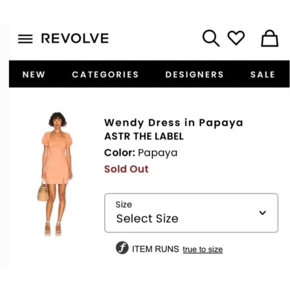 ASTR The Label NWT Wendy Puff Sleeve Mini Dress in Papaya Size Small REVOLVE - Picture 3 of 12